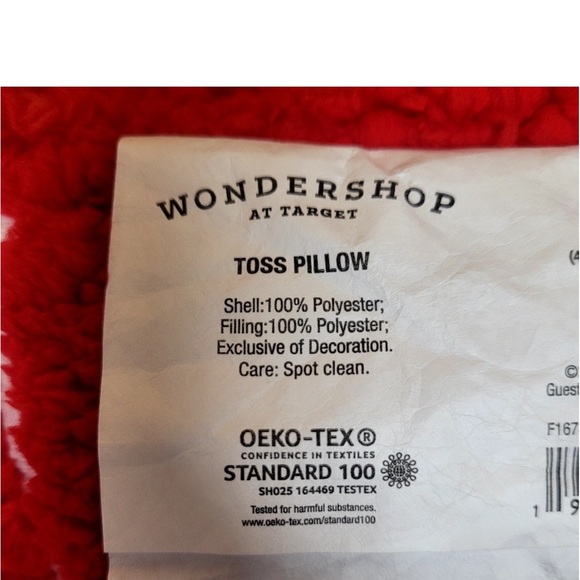 New! Set of 2 Faux Shearling Plaid Christmas Square Throw Pillow Red/ White.Soft - Picture 4 of 6